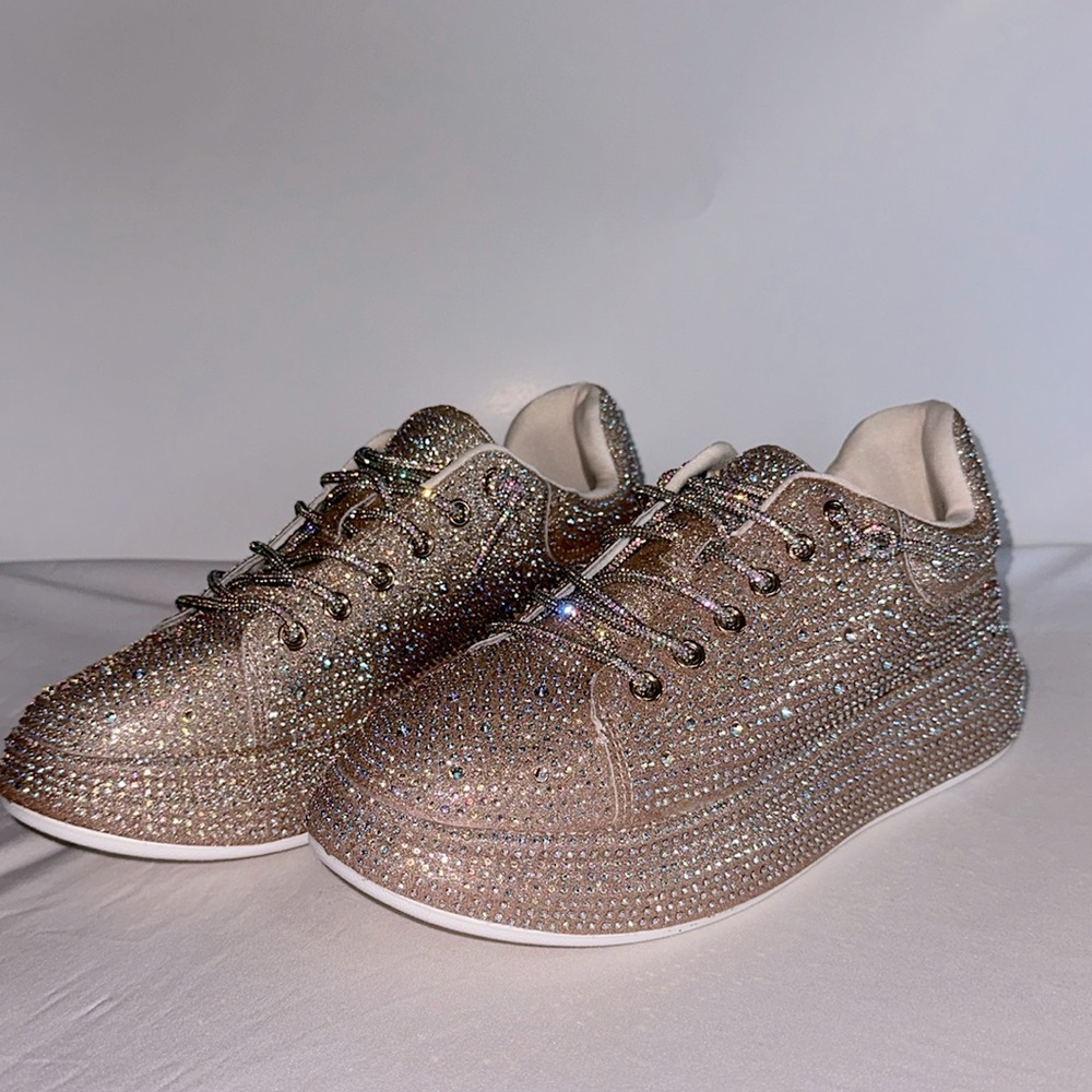 Very G. Rose Gold Bling Sneakers. Size 11. New